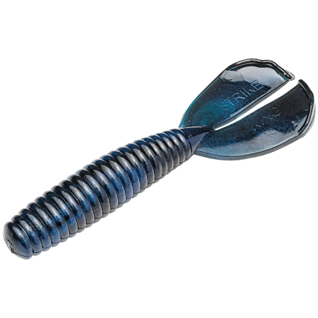 Strike King Rage Twin Tail Menace Grub Black Blue Swirl