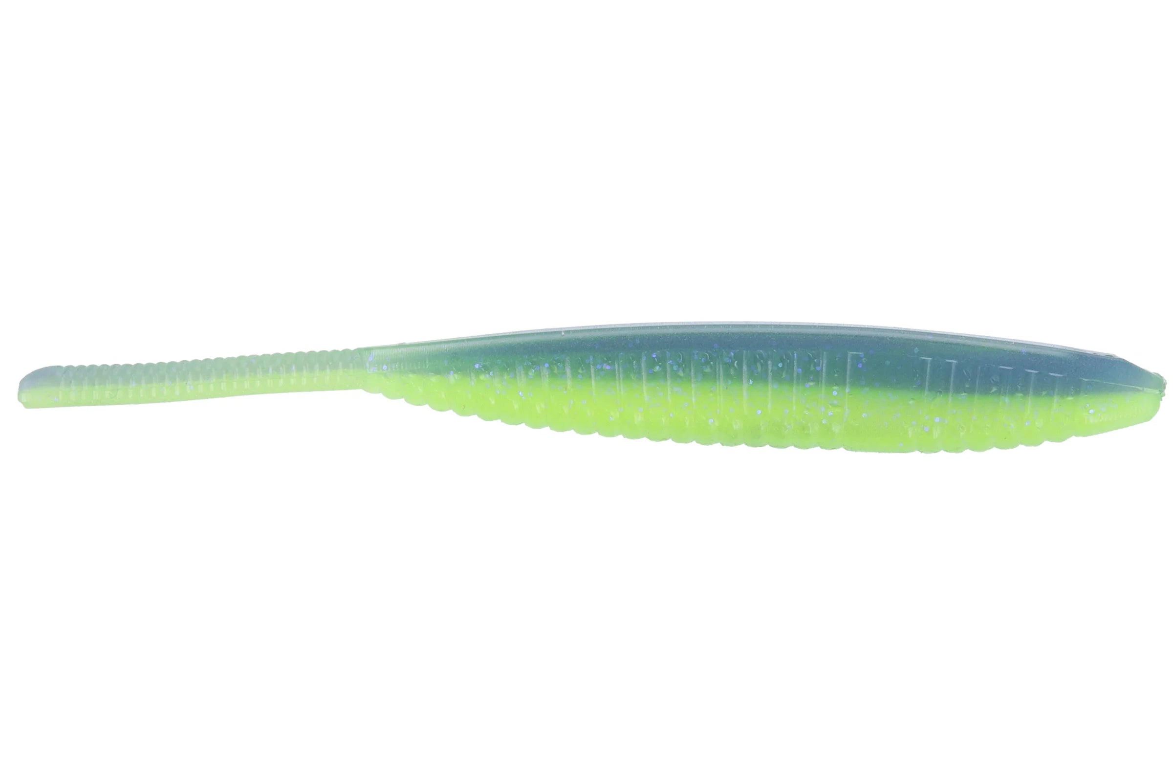 Yamamoto Shad Shape Worm Chartreuse Electric Blue 9007
