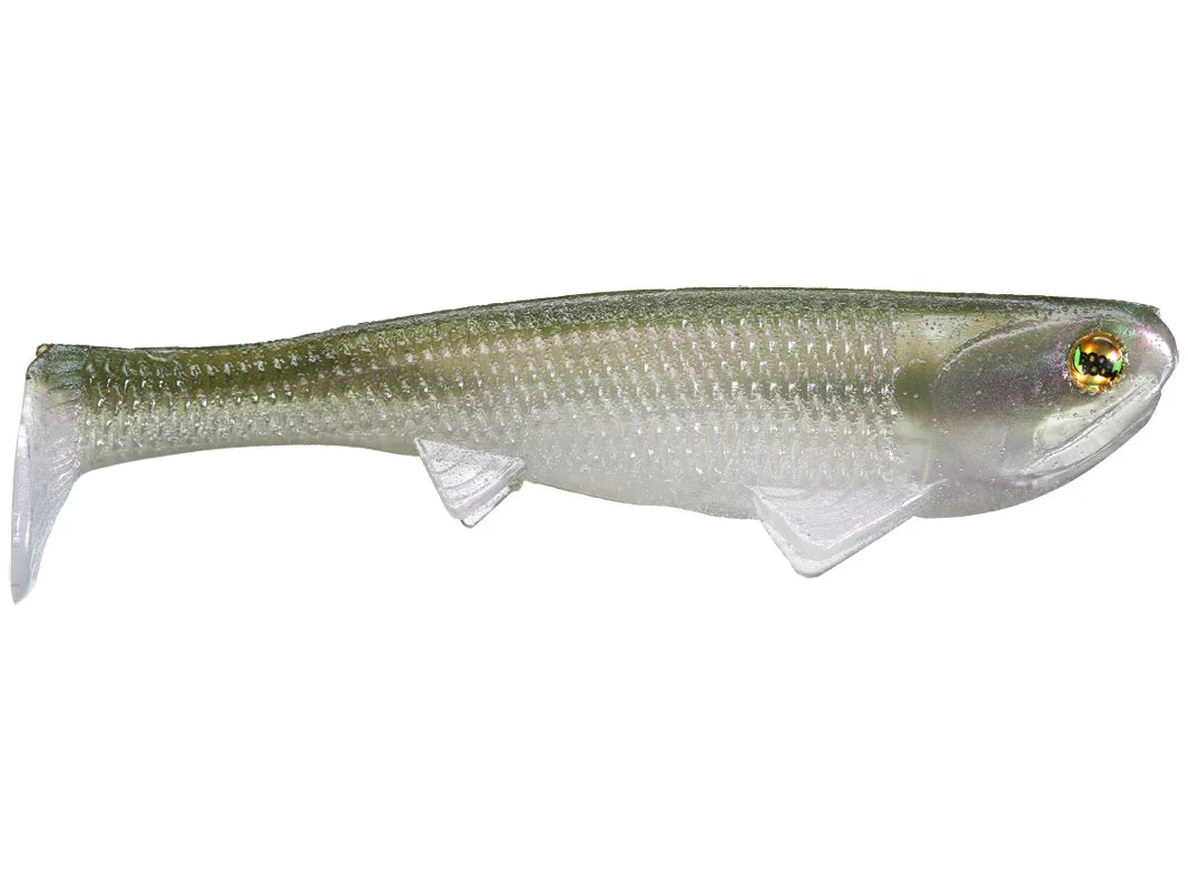 Optimum Baits Baby Boom Weedless Swimbait 4.5" Ghost Minnow #565