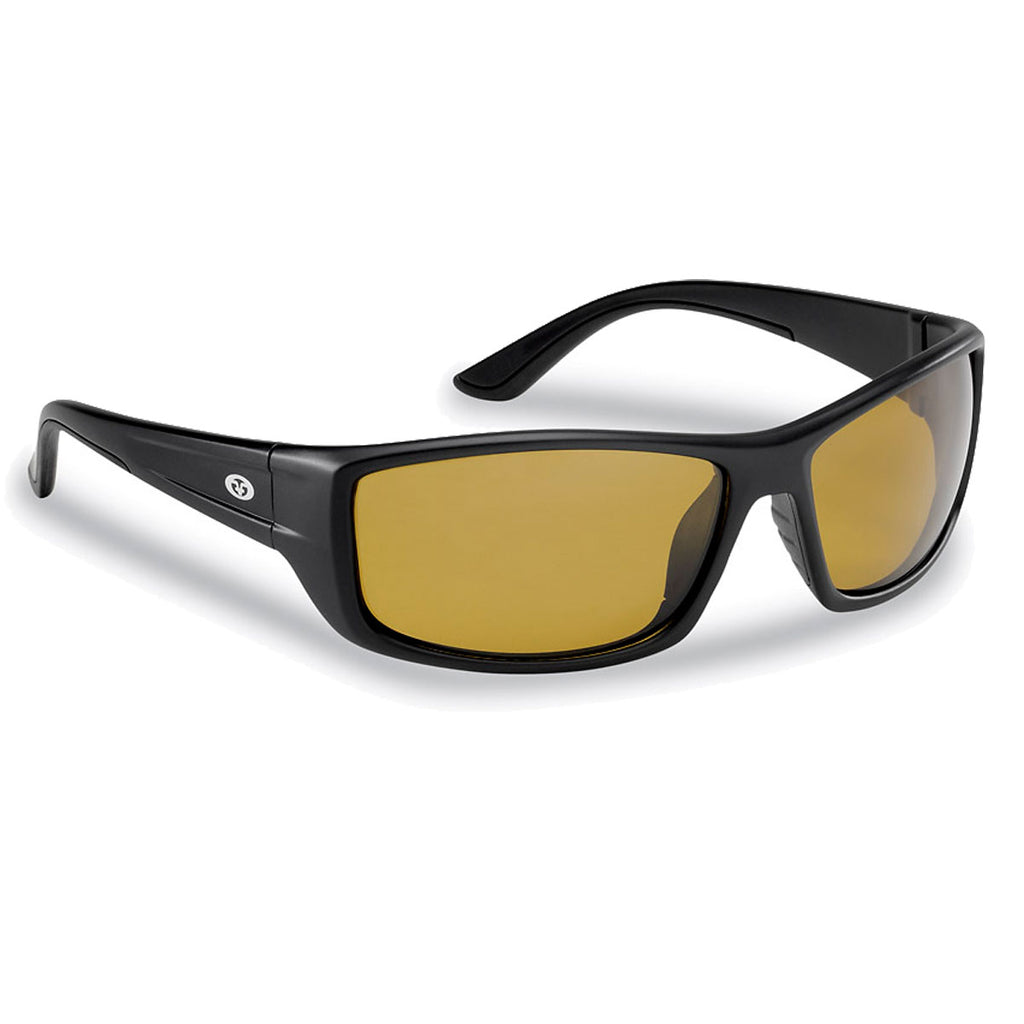 Flying Fisherman Polarized Sunglasses Buchanan Matte Black Yellow-Amber