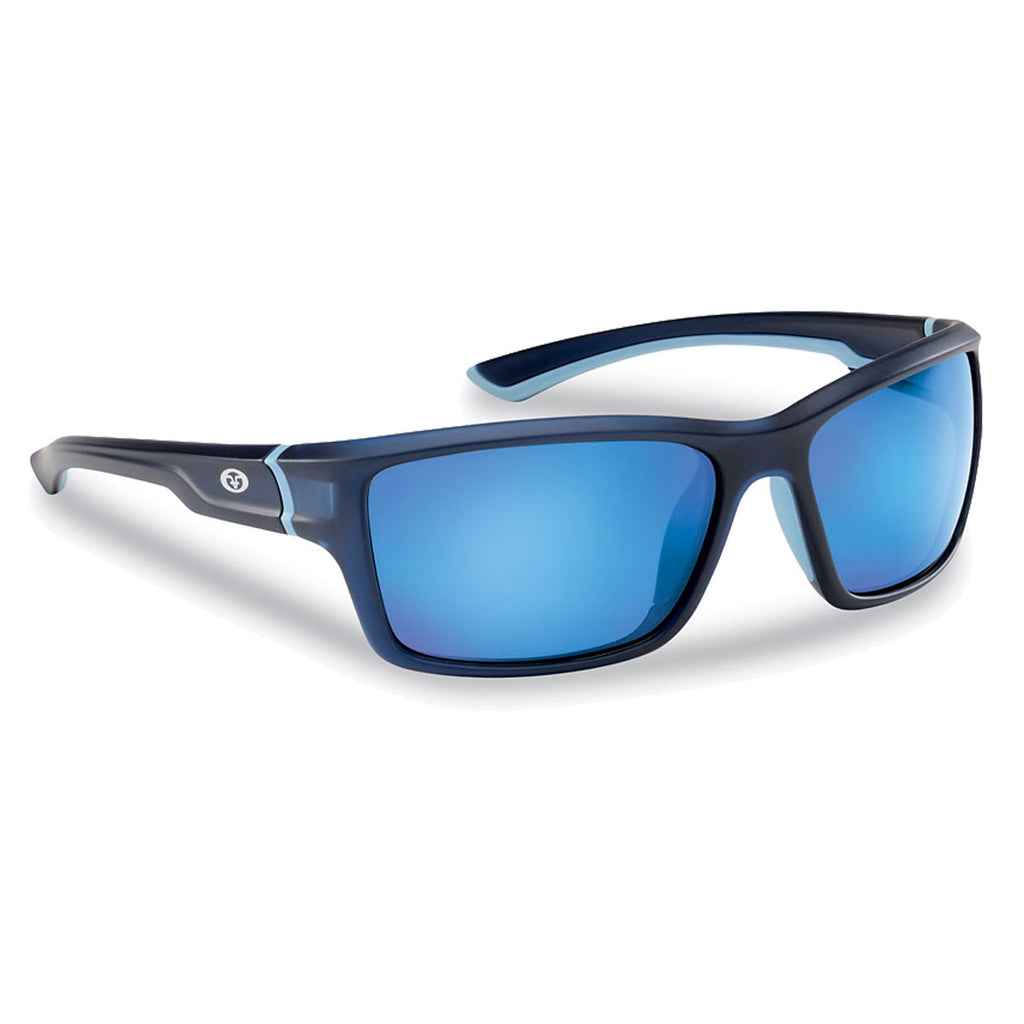 Flying Fisherman Polarized Sunglasses Cove Matte Crystal Navy Blue Mirror