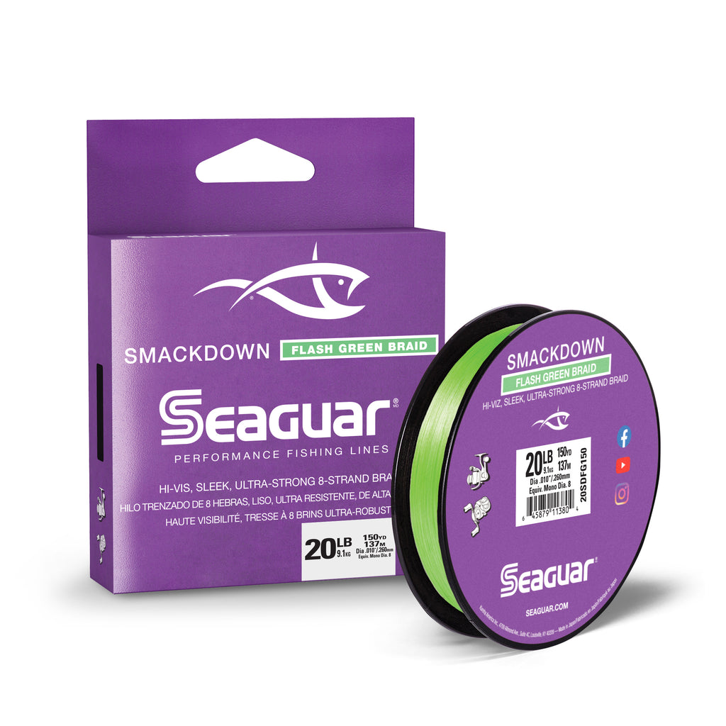 Seaguar Smackdown Braided Line 150 yards Flash Green 20lb