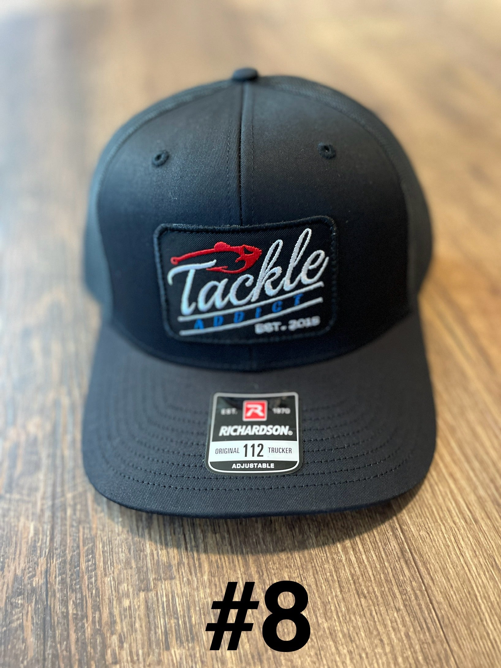 Tackle Addict Richardson 112 Patch Hats #8 - Black w Script Logo