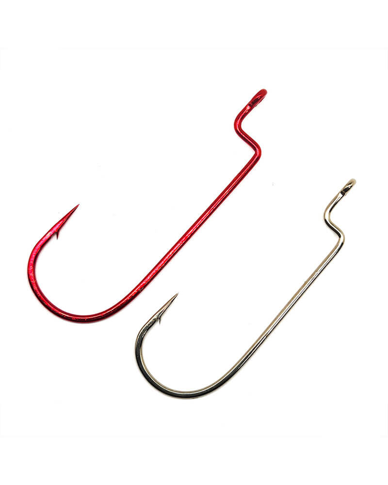 Gamakatsu Offset Round Bend Worm Hooks Red 0 Hook
