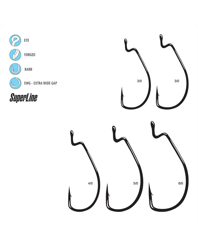 Gamakatsu SuperLine Offset EWG Hooks