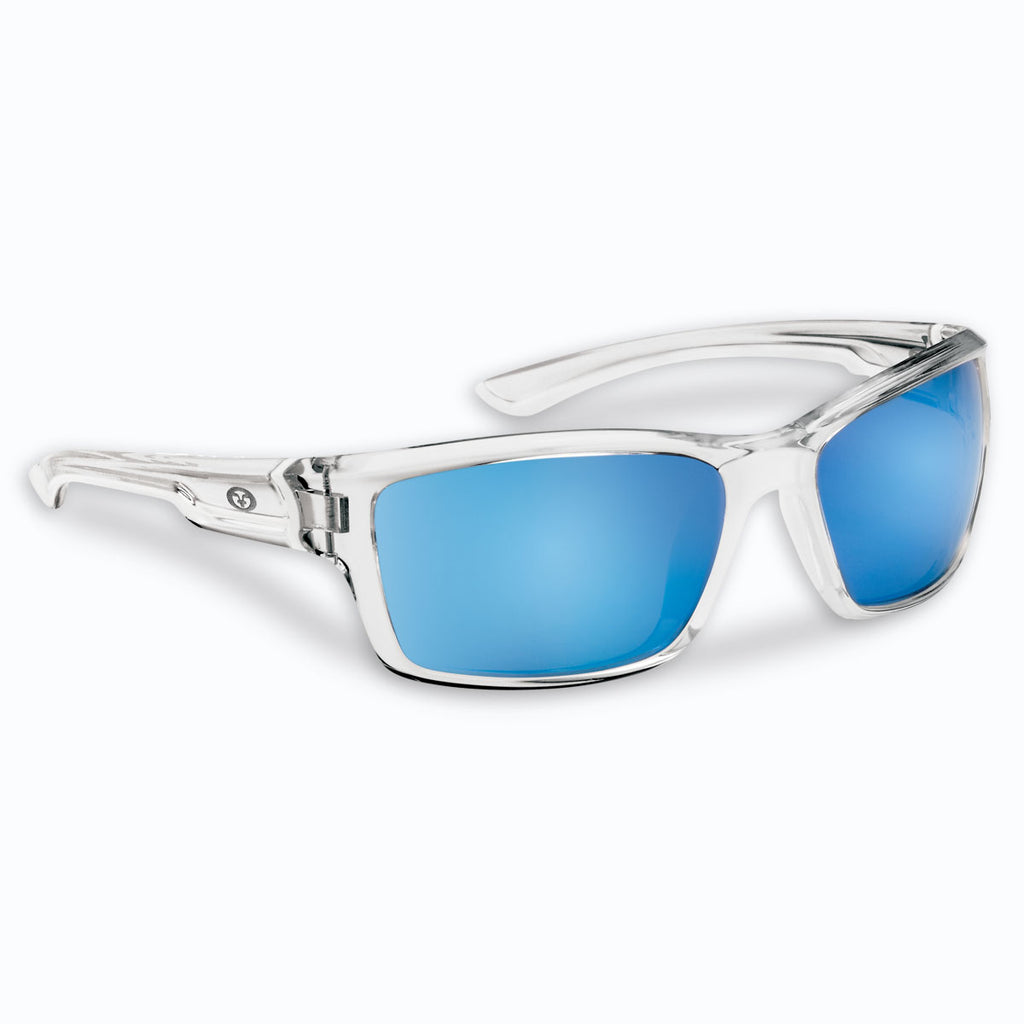 Flying Fisherman Polarized Sunglasses Cove Crystal Smoke-Blue Mirror