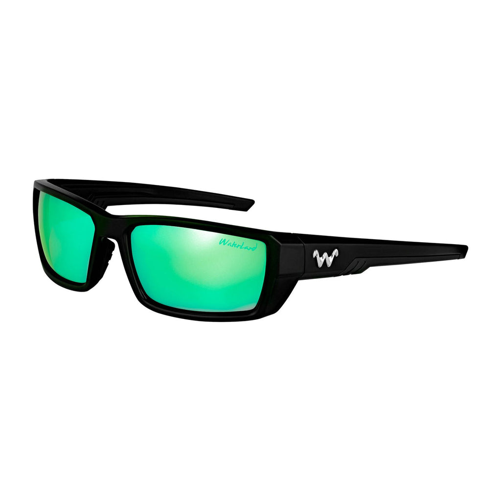 Waterland Men's Sunglass - Ashor Black Frame - Green Mirror Glass