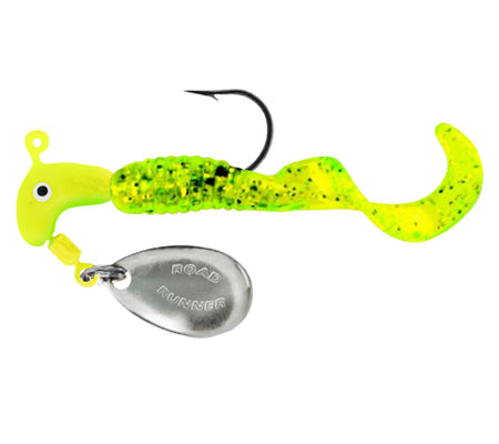 Road Runner Curly Tail Jig, 1/16 Oz, Chartreuse Sparkle