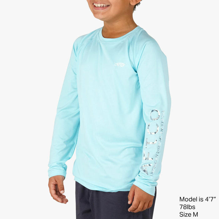 Aftco Youth Samurai SS Performance Shirt Clearwater Heather