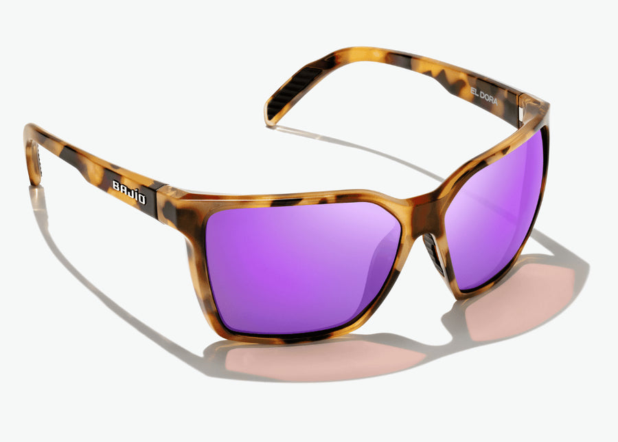 Bajio Eldora Sunglasses Brown Tortoise Violet Mirror Plastic