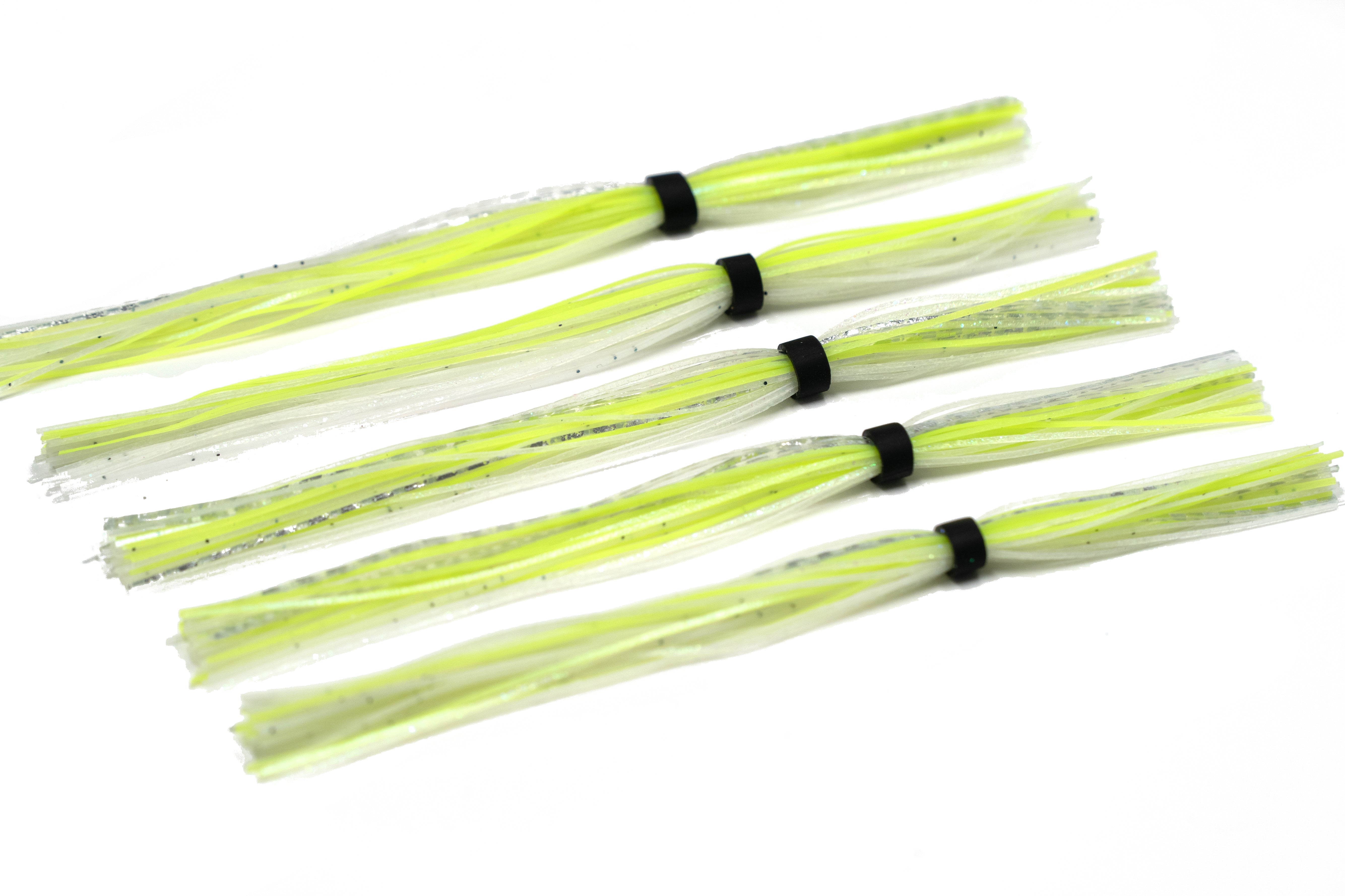 6th Sense Silicone Jig Skirt Chartreuse White Flash