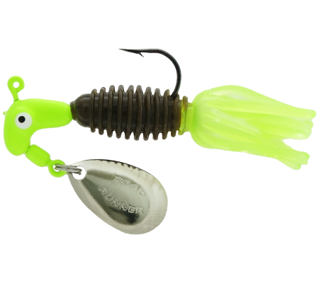 Blakmore Team Crappie Tamer-Ringed Body with Flare Tail Chartreuse Black