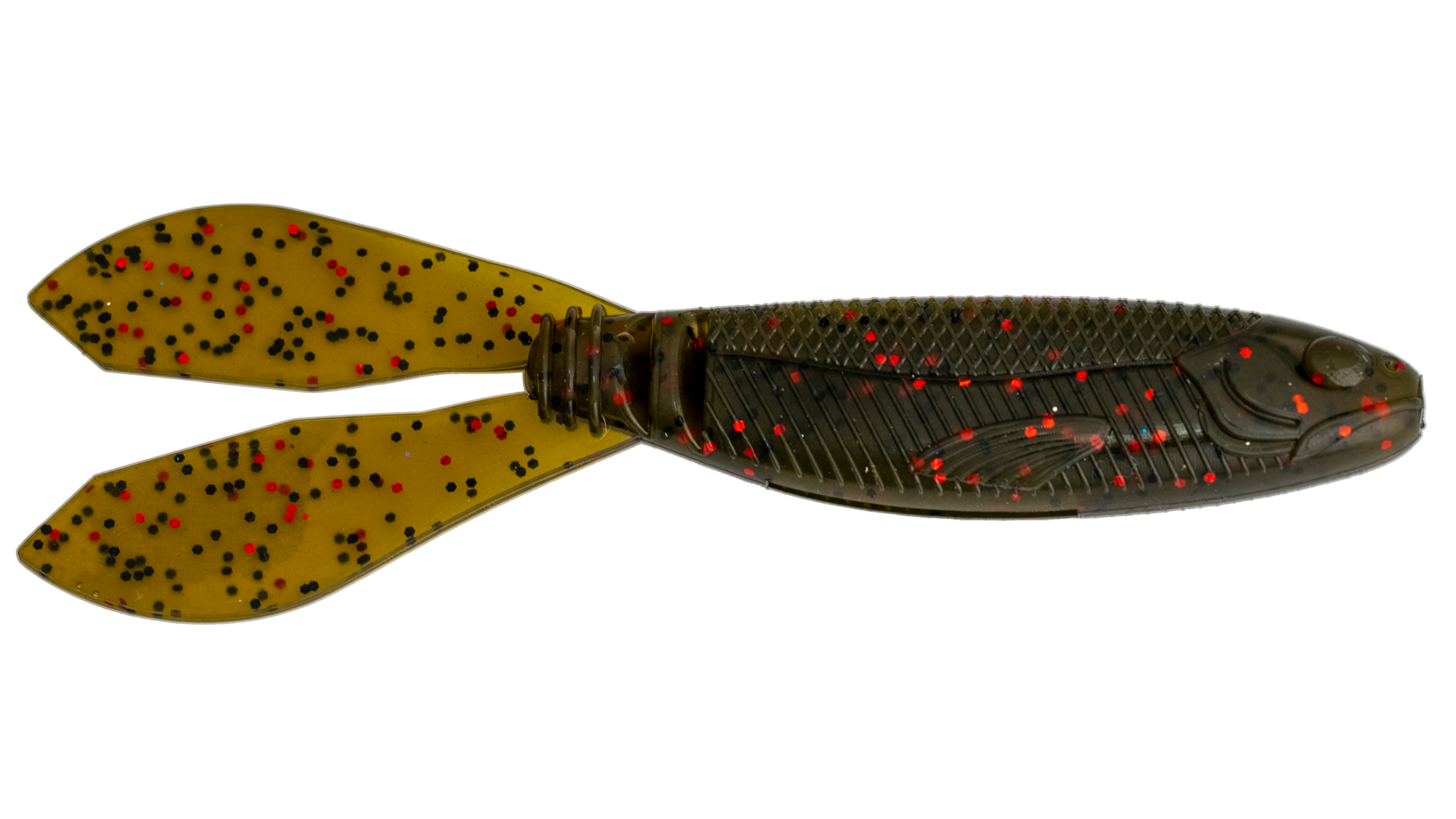 G-Ratt Baits Mixer Jig Trailers 5pk GREEN PUMPKIN RED FLAKE