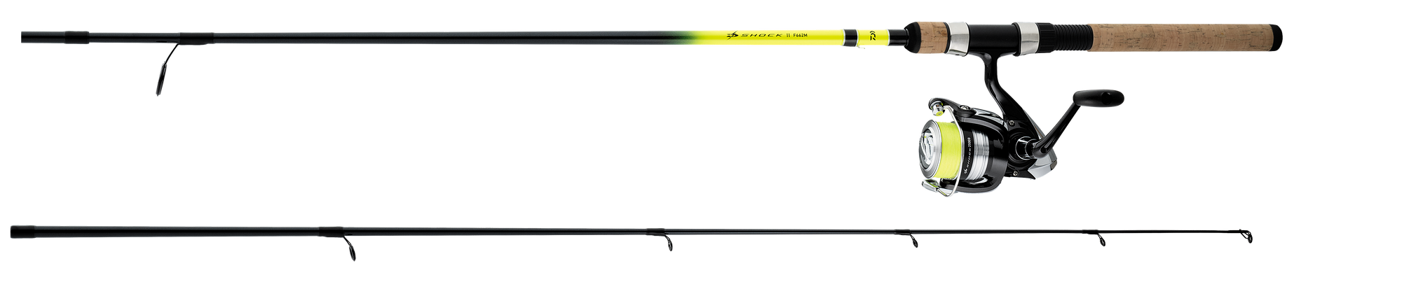 Daiwa D-Shock II 2-Piece Spinning Combos with Braided Line