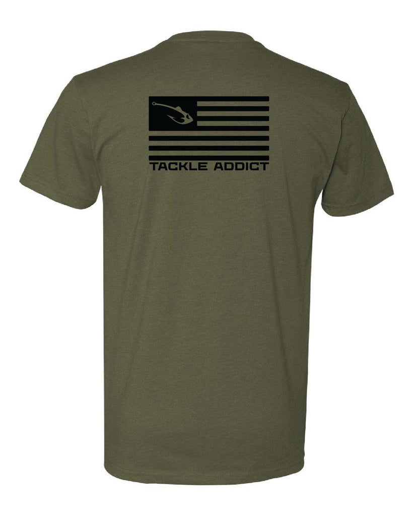 Tackle Addict "Flag" T-Shirt Military Green