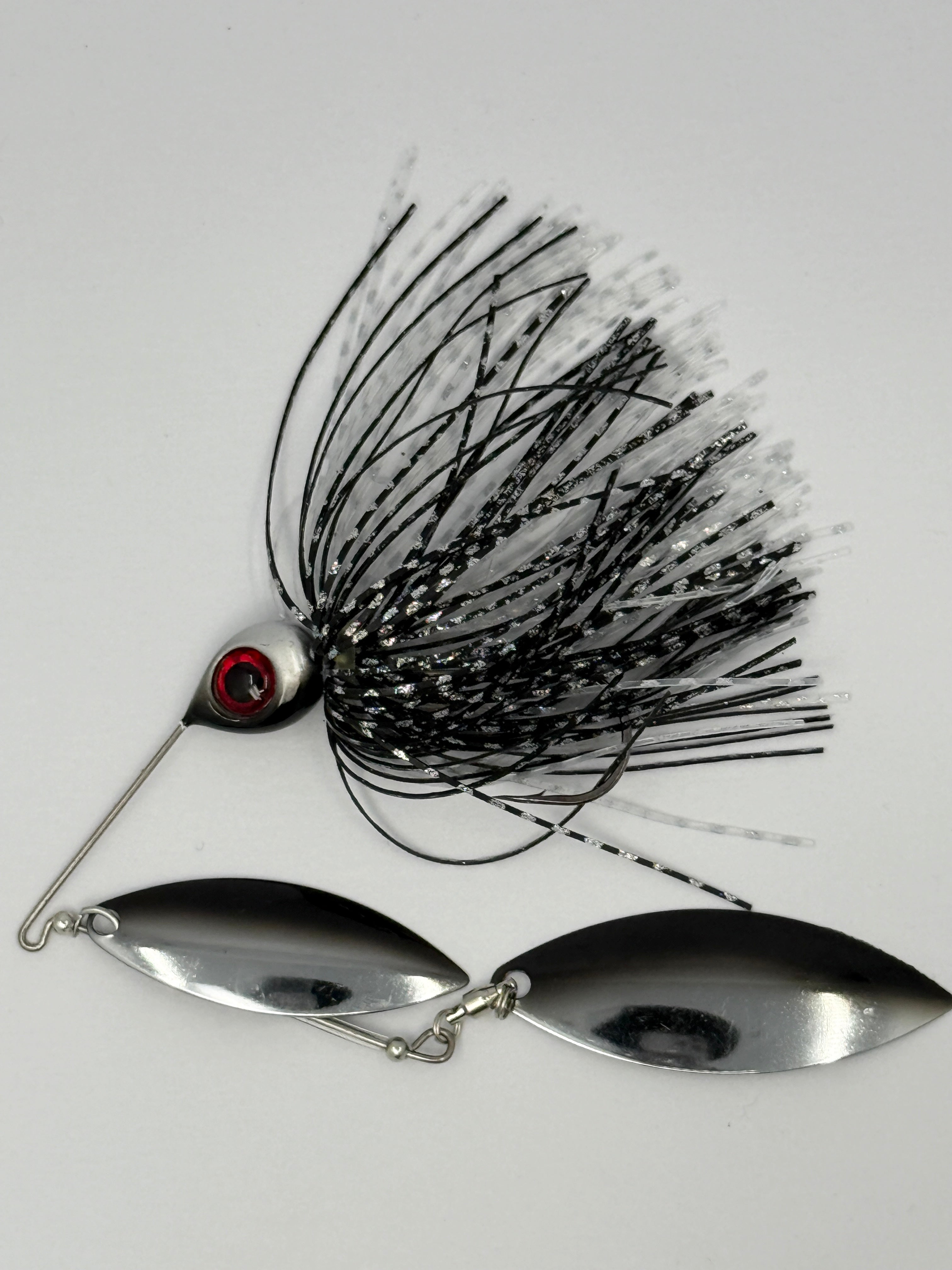 Head Hunter Nasty 50/50 Double Willow Spinnerbait Black Shiner Shadow