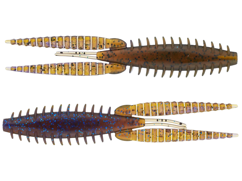 G-Ratt Baits Dixie Flip Craw Trailers 8pk GREEN PUMPKIN BLUE FLAKE