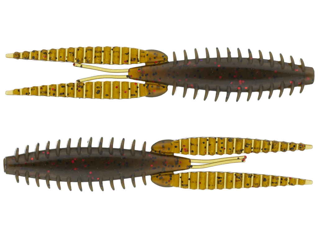 G-Ratt Baits Dixie Flip Craw Trailers 8pk GREEN PUMPKIN RED FLAKE