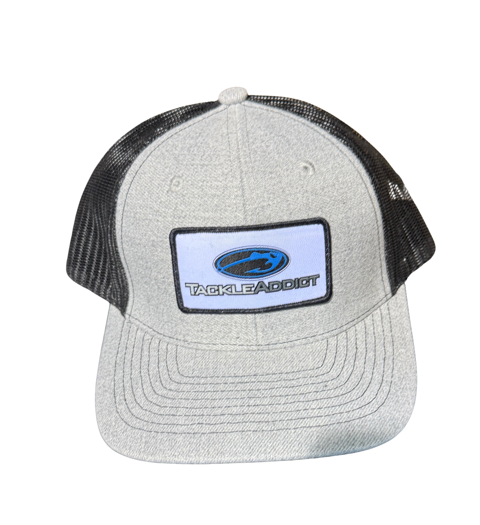 Tackle Addict Hat Gray Patch w Blk Mesh