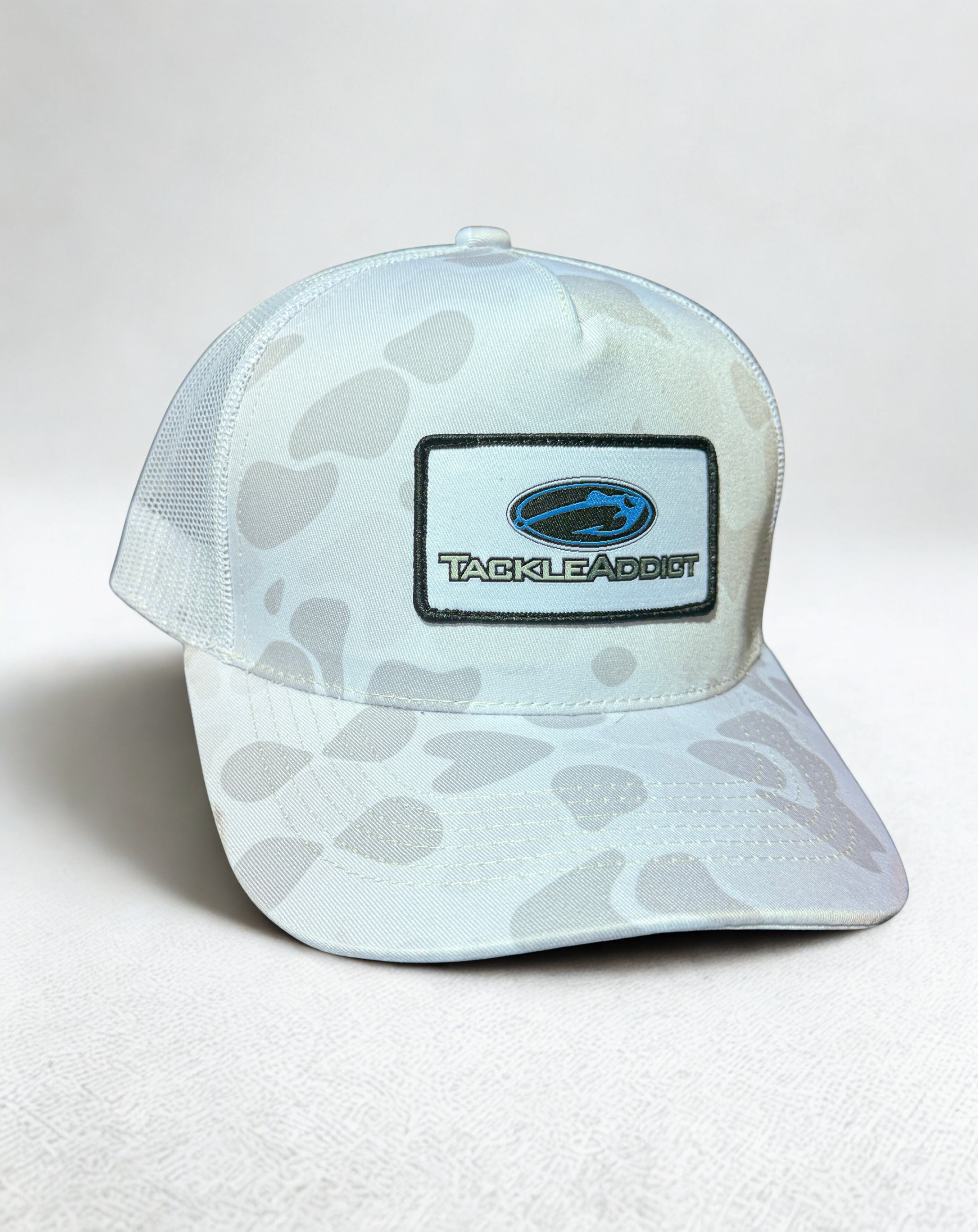 Tackle Addict Hat White Camo Patch Hat