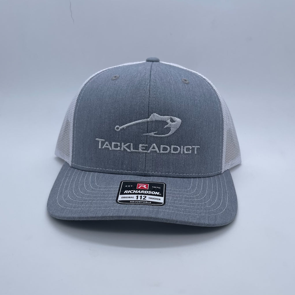 Tackle Addict Hats Gray White White Logo R112