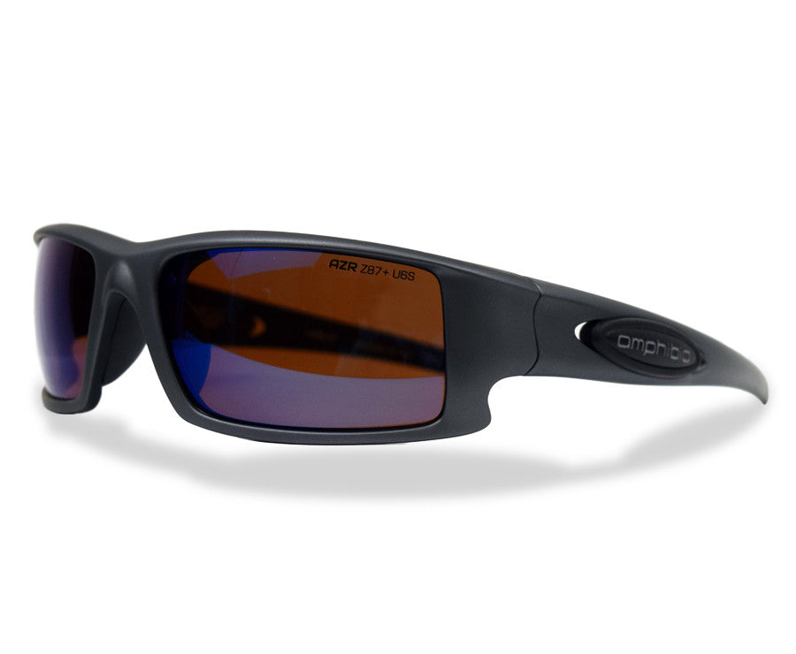 Amphibia Depthcharge Sunglasses Gunmetal Matte Black Amber Wave (ANSI Rated)