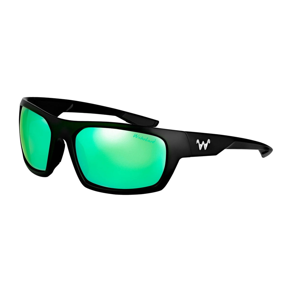 Waterland Men's Sunglass - Milliken Black Frame - Green Mirror Glass