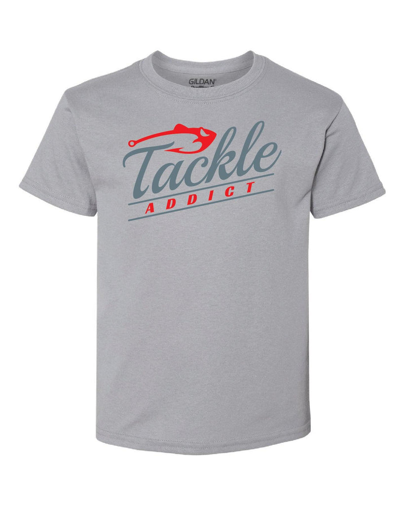Tackle Addict "Script" T-Shirt Gravel (Youth only)