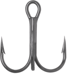 VMC Short Shank Round Bend 1X Treble Hooks 7pk Black Nickle