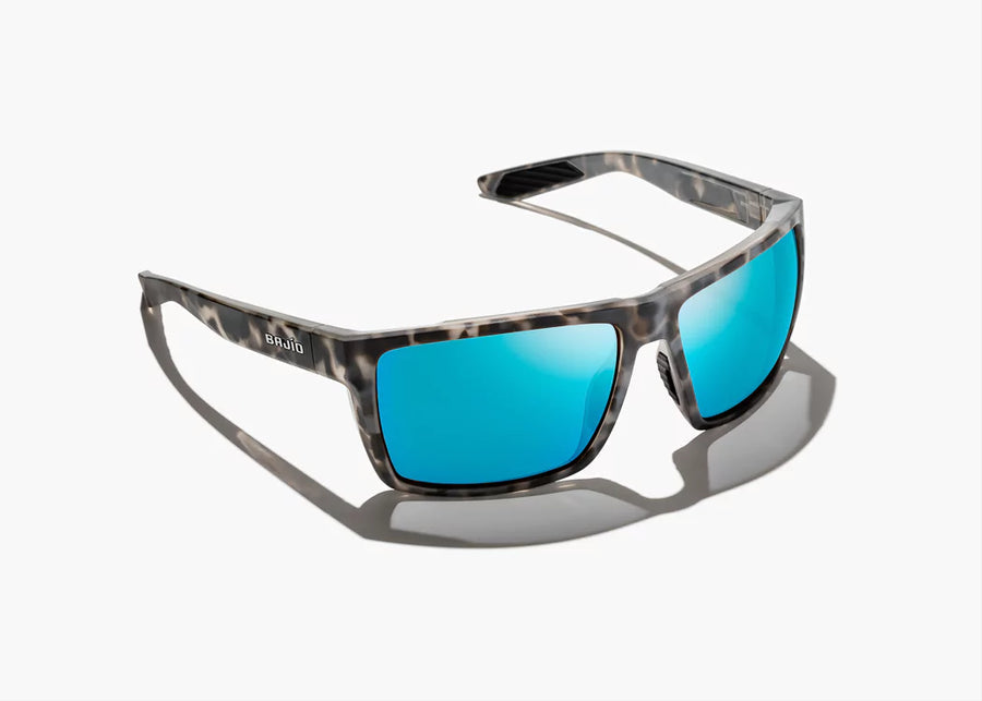 Bajio Stiltsville Sunglasses Gray Tortoise Blue Mirror Glass