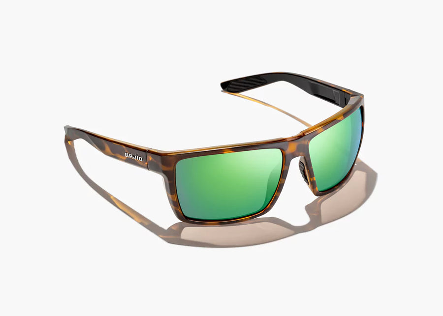 Bajio Stiltsville Sunglasses Brown Tortoise Green Mirror Glass