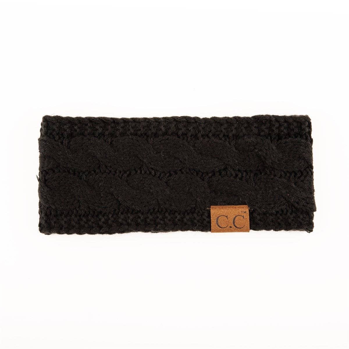 CC Cable Knit Lined Headwrap ( HW-20 ) Black