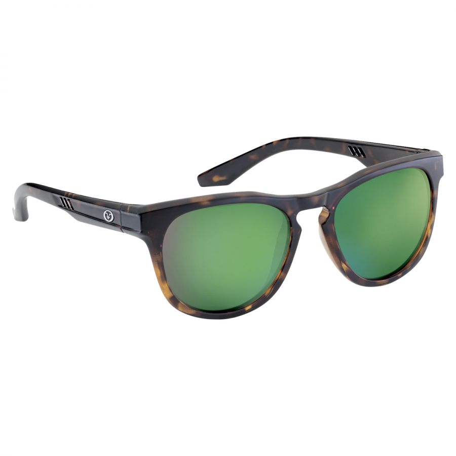 Flying Fisherman Polarized Sunglasses Breakers Tortoise Amber-Green Mirror Pearl coating