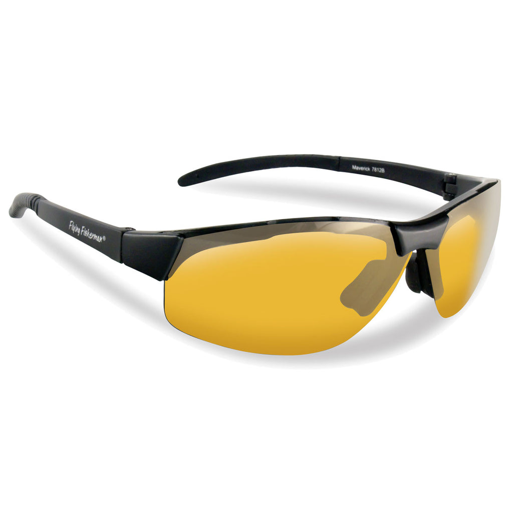 Flying Fisherman Polarized Sunglasses Maverick Black Yellow-Amber