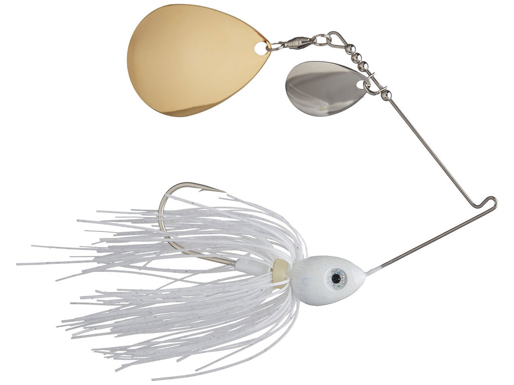 Santone Lures Pretender Double Colorado Spinnerbait White - DBL Colorado Nkl Gld