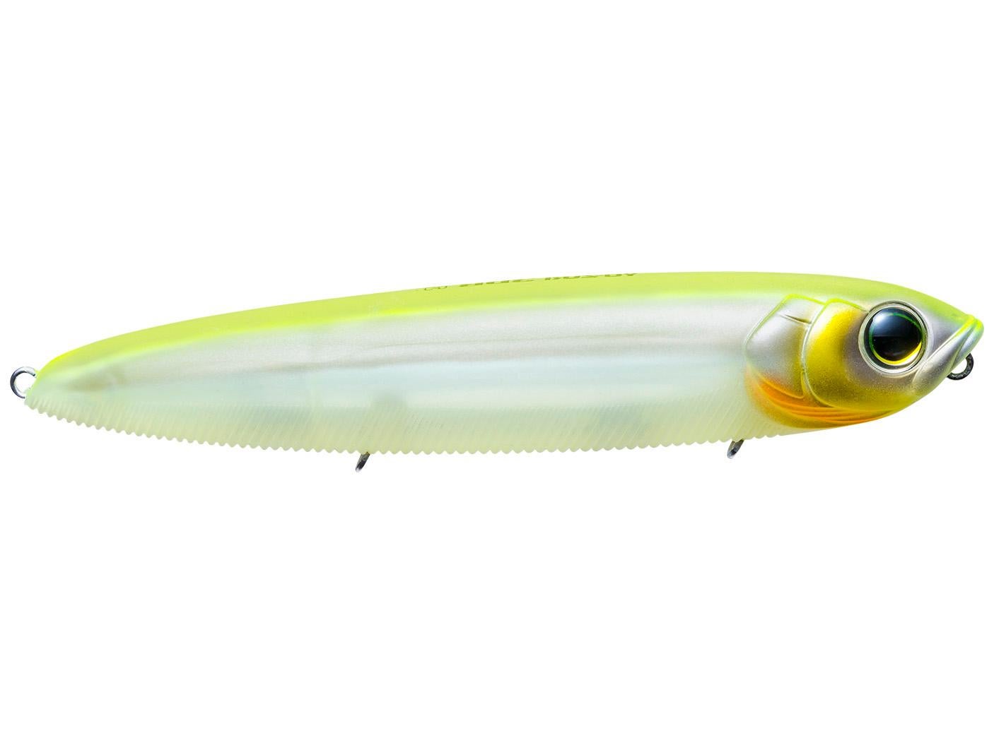 Yo-Zuri 3DB Pencil Floating 125 Matte Ghost Pearl Chartreuse Back