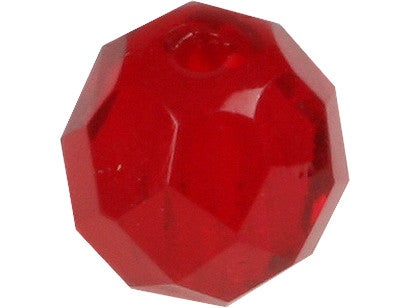 Top Brass Glass Beads 6mm Red
