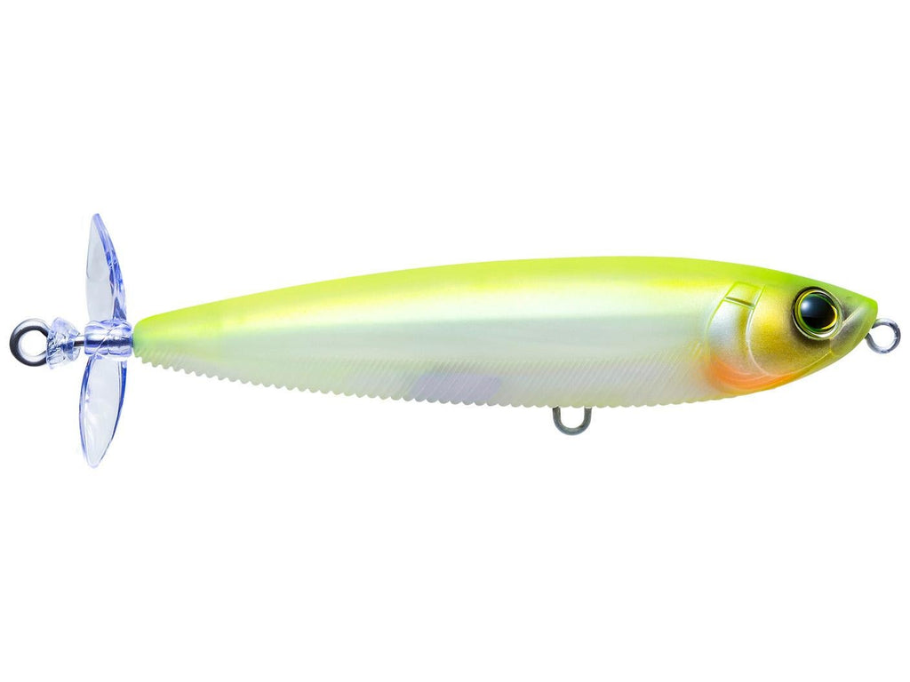 Yo-Zuri 3DB Series Prop Floating 90mm Matte Ghost Pearl Chartreuse Back