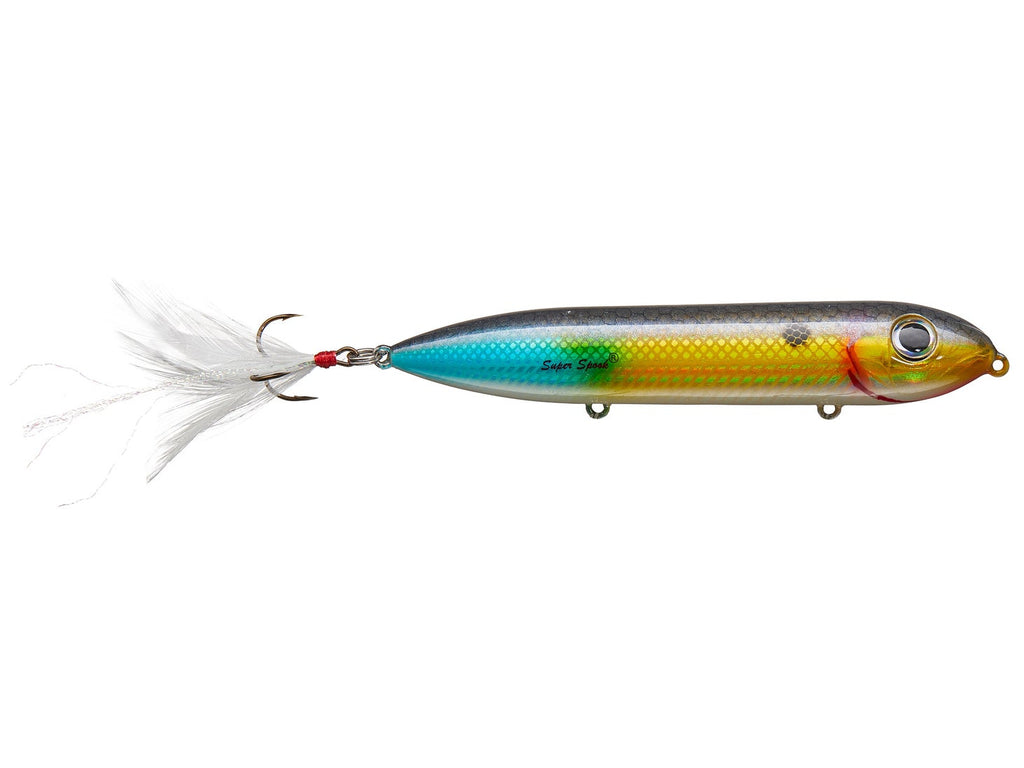 Heddon Feathered Treble Super Spook Walking Bait Wounded Shad