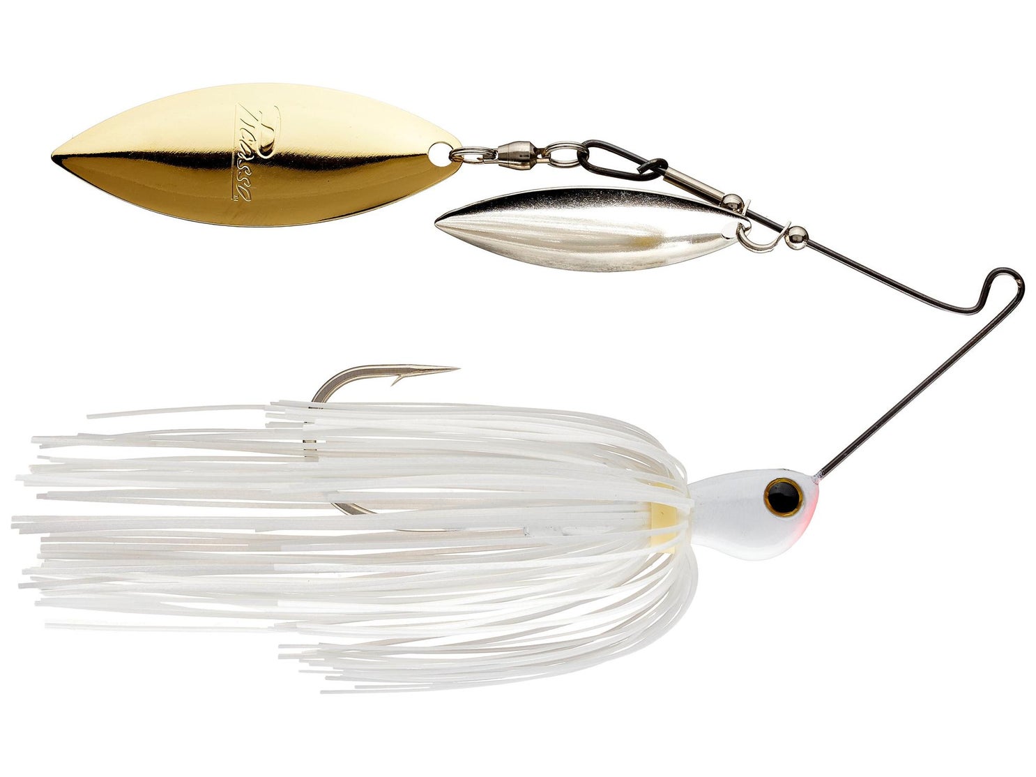 Picasso Titanium HP Double Willow Spinnerbaits White Pearl Nickel Gold
