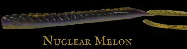 Double Z Customer Lures 10" Bull Whip Worm Nuclear Melon