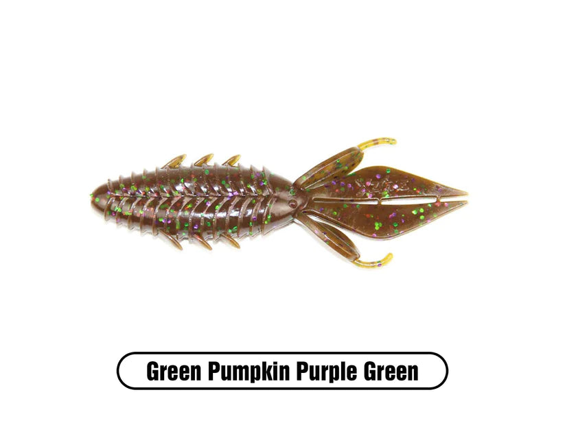 X Zone Lures Pro Series 4" Adrenaline Bug Green Pumpkin Purple Green