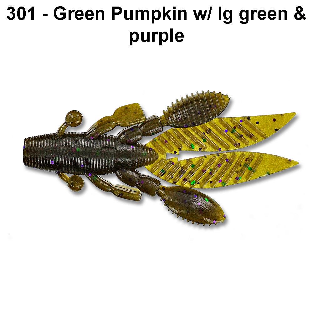 Yamamoto Flappin Hog 3.75" #297 NF/LG Green Pumpkin Green and Purple Flake