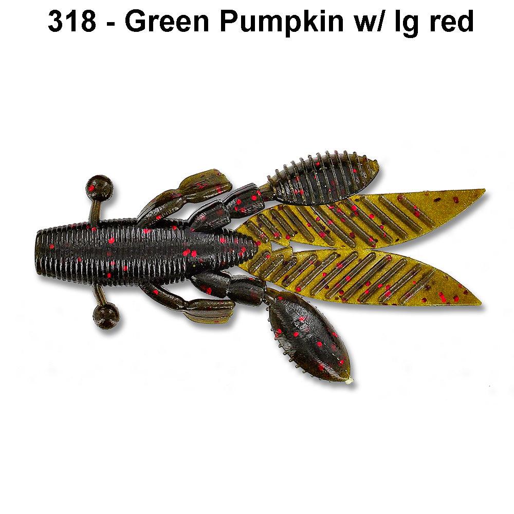 Yamamoto Flappin Hog 3.75" Green Pumpkin w/Large Red Flake