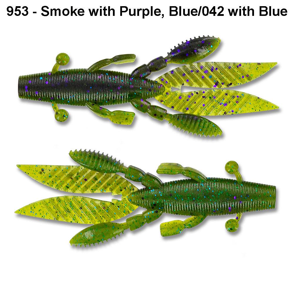 Yamamoto Flappin Hog 3.75" Smoke w/Purple, Blue/042 w/Blue
