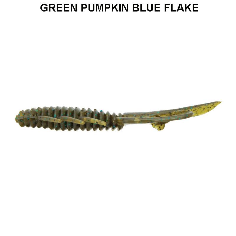 Gene Larew 3.5" Biffle Bug Jr. 8pk green pumpkin blue flake