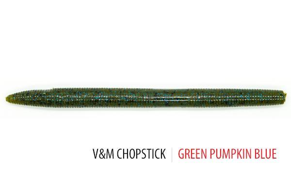 V&M Chopstick Worm 10pk Green Pump Blue **
