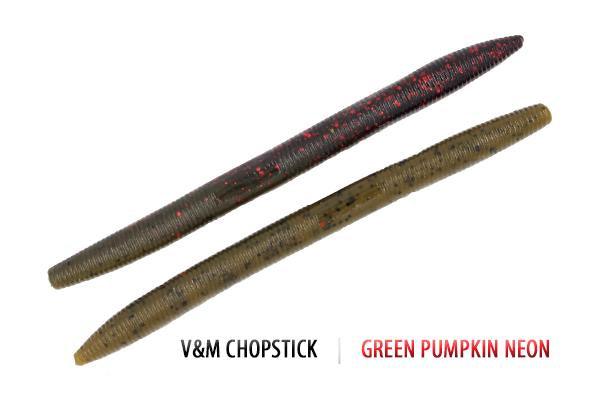 V&M Chopstick Worm 10pk Green Pump Neon **