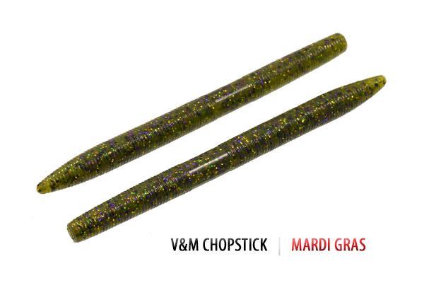 V&M Chopstick Worm 10pk Mardi Gras **