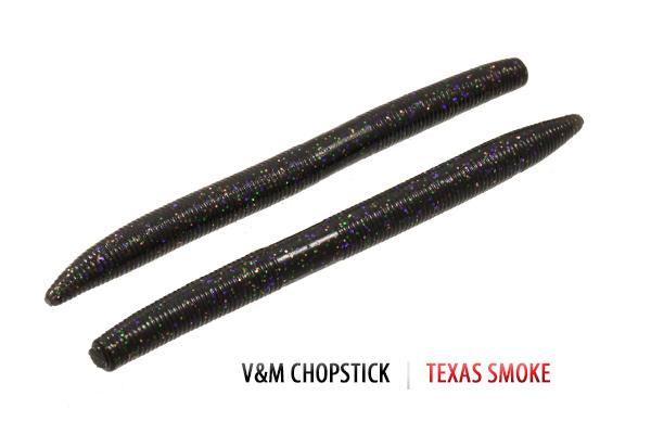 V&M Chopstick Worm 10pk Texas Smoke **